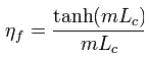 Second equation for straight finned heatsink efficiency